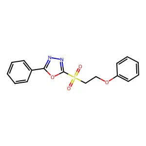 2-Phenoxyethyl 5-phenyl-1,3,4-oxadiazol-2-yl sulfone structure