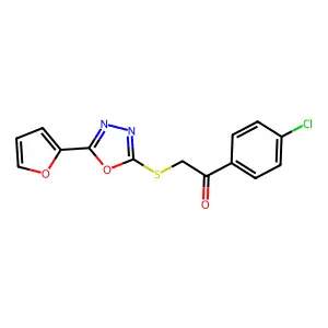 1-(4-Chlorophenyl)-2-{[5-(2-furyl)-1,3,4-oxadiazol-2-yl]sulfanyl}-1-ethanone structure