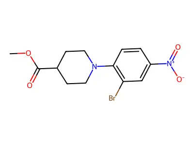 Methyl 1-(2-bromo-4-nitrophenyl)piperidine-4-carboxylate structure