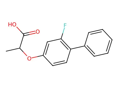 2-[(2-Fluoro[1,1'-biphenyl]-4-yl)oxy]propanoic acid structure