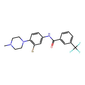 N-[3-bromo-4-(4-methylpiperazin-1-yl)phenyl]-3-(trifluoromethyl)benzamide structure