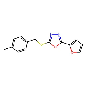 2-(2-Furyl)-5-[(4-methylbenzyl)sulfanyl]-1,3,4-oxadiazole structure