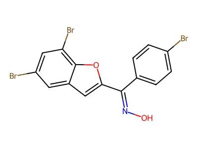 N-[(4-bromophenyl)-(5,7-dibromo-1-benzofuran-2-yl)methylidene]hydroxylamine structure