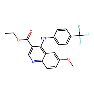 Ethyl 6-methoxy-4-[4-(trifluoromethyl)anilino]-3-quinolinecarboxylate structure