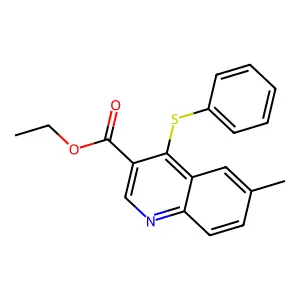 Ethyl 6-methyl-4-(phenylsulfanyl)-3-quinolinecarboxylate structure