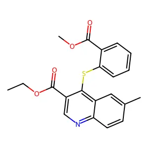 Ethyl 4-{[2-(methoxycarbonyl)phenyl]sulfanyl}-6-methyl-3-quinolinecarboxylate structure