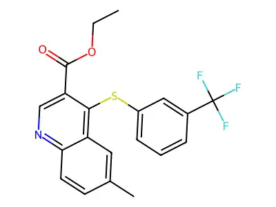 Ethyl 6-methyl-4-{[3-(trifluoromethyl)phenyl]sulfanyl}-3-quinolinecarboxylate structure