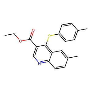 Ethyl 6-methyl-4-[(4-methylphenyl)sulfanyl]-3-quinolinecarboxylate structure