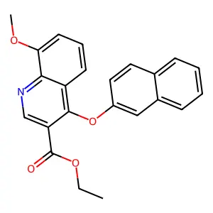 Ethyl 8-methoxy-4-(2-naphthyloxy)-3-quinolinecarboxylate structure