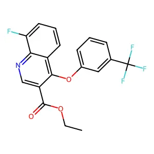 Ethyl 8-fluoro-4-[3-(trifluoromethyl)phenoxy]quinoline-3-carboxylate structure