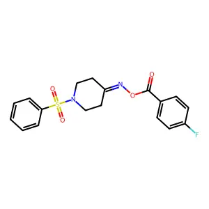 4-{[(4-Fluorobenzoyl)oxy]imino}-1-(phenylsulfonyl)piperidine structure