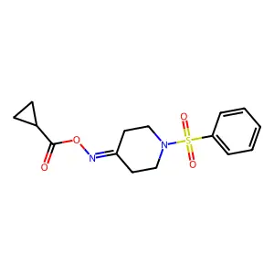 N-[(cyclopropylcarbonyl)oxy]-N-[1-(phenylsulfonyl)-4-piperidinylidene]amine structure