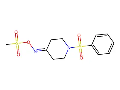 4-{[(Methylsulfonyl)oxy]imino}-1-(phenylsulfonyl)piperidine structure