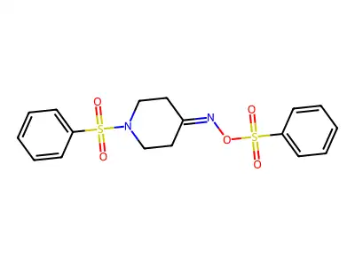 1-(Phenylsulfonyl)-4-{[(phenylsulfonyl)oxy]imino}piperidine structure