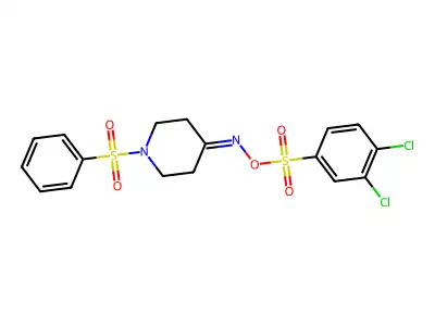 4-({[(3,4-Dichlorophenyl)sulfonyl]oxy}imino)-1-(phenylsulfonyl)piperidine structure
