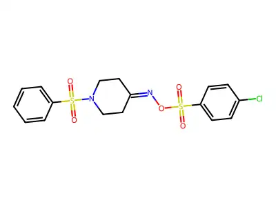 4-({[(4-Chlorophenyl)sulfonyl]oxy}imino)-1-(phenylsulfonyl)piperidine structure