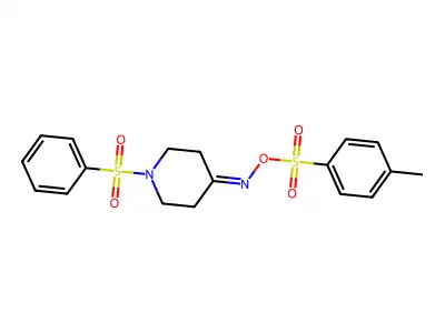 4-({[(4-Methylphenyl)sulfonyl]oxy}imino)-1-(phenylsulfonyl)piperidine structure