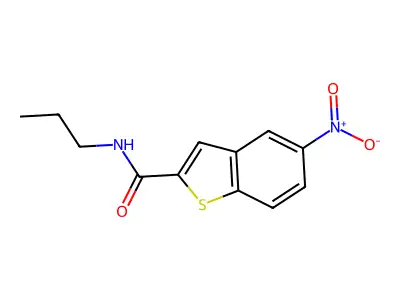 5-nitro-N-propyl-1-benzothiophene-2-carboxamide structure