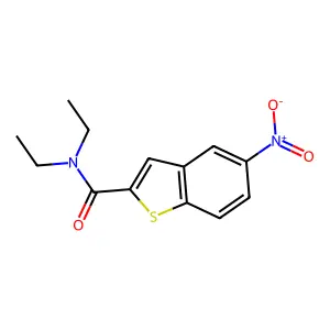 N,N-diethyl-5-nitro-1-benzothiophene-2-carboxamide structure
