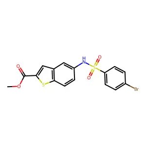 Methyl 5-{[(4-bromophenyl)sulfonyl]amino}-1-benzothiophene-2-carboxylate structure