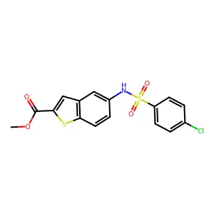 Methyl 5-{[(4-chlorophenyl)sulfonyl]amino}-1-benzothiophene-2-carboxylate structure