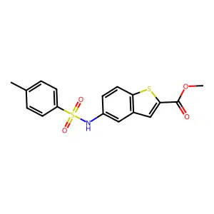 Methyl 5-{[(4-methylphenyl)sulfonyl]amino}-1-benzothiophene-2-carboxylate structure