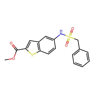 Methyl 5-[(benzylsulfonyl)amino]-1-benzothiophene-2-carboxylate structure