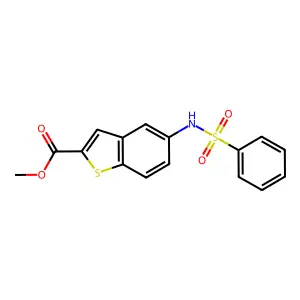 Methyl 5-[(phenylsulfonyl)amino]-1-benzothiophene-2-carboxylate structure