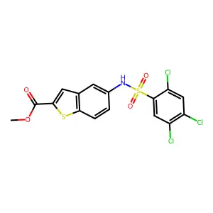 Methyl 5-{[(2,4,5-trichlorophenyl)sulfonyl]amino}-1-benzothiophene-2-carboxylate structure