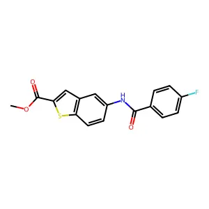 Methyl 5-[(4-fluorobenzoyl)amino]-1-benzothiophene-2-carboxylate structure