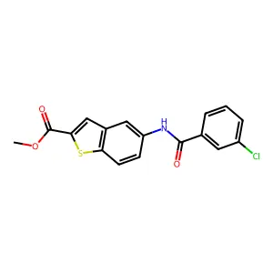 Methyl 5-[(3-chlorobenzoyl)amino]-1-benzothiophene-2-carboxylate structure