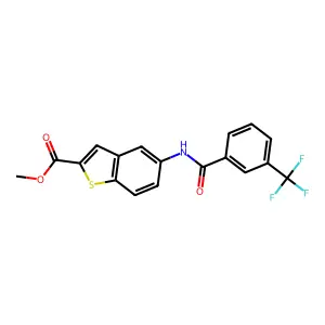 Methyl 5-{[3-(trifluoromethyl)benzoyl]amino}-1-benzothiophene-2-carboxylate structure