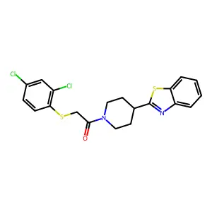 1-[4-(1,3-benzothiazol-2-yl)piperidino]-2-[(2,4-dichlorophenyl)sulfanyl]-1-ethanone structure