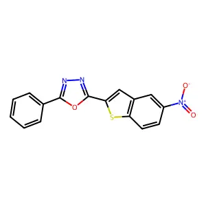 2-(5-Nitro-1-benzothiophen-2-yl)-5-phenyl-1,3,4-oxadiazole structure