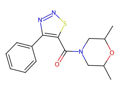 (2,6-Dimethylmorpholino)(4-phenyl-1,2,3-thiadiazol-5-yl)methanone structure