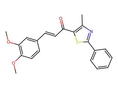 3-(3,4-Dimethoxyphenyl)-1-(4-methyl-2-phenyl-1,3-thiazol-5-yl)prop-2-en-1-one structure