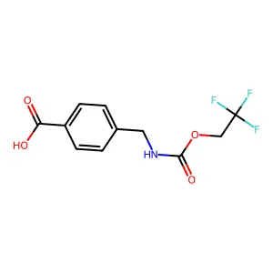 4-({[(2,2,2-Trifluoroethoxy)carbonyl]amino}methyl)benzenecarboxylic acid structure