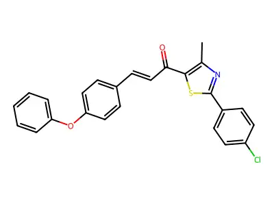 1-[2-(4-chlorophenyl)-4-methyl-1,3-thiazol-5-yl]-3-(4-phenoxyphenyl)prop-2-en-1-one structure