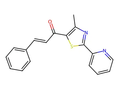 (E)-1-[4-methyl-2-(2-pyridinyl)-1,3-thiazol-5-yl]-3-phenyl-2-propen-1-one structure