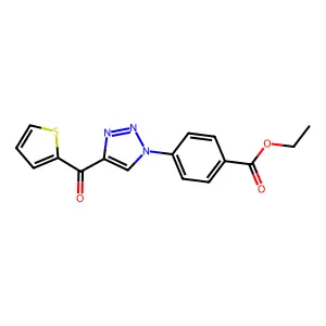 ethyl 4-[4-(2-thienylcarbonyl)-1H-1,2,3-triazol-1-yl]benzenecarboxylate structure
