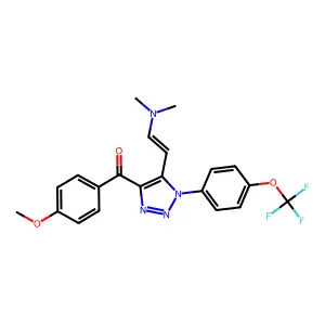 [5-(2-dimethylaminoethenyl)-1-[4-(trifluoromethoxy)phenyl]triazol-4-yl]-(4-methoxyphenyl)methanone structure