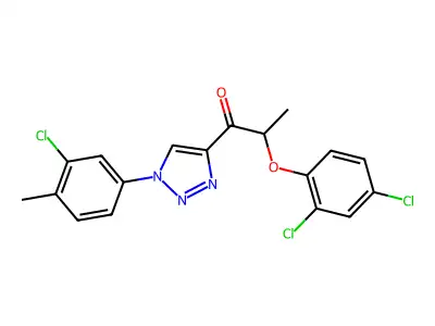 1-[1-(3-chloro-4-methylphenyl)-1H-1,2,3-triazol-4-yl]-2-(2,4-dichlorophenoxy)-1-propanone structure