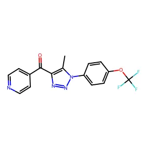 {5-methyl-1-[4-(trifluoromethoxy)phenyl]-1H-1,2,3-triazol-4-yl}(4-pyridinyl)methanone structure