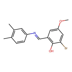 2-Bromo-6-{[(3,4-dimethylphenyl)imino]methyl}-4-methoxybenzenol structure