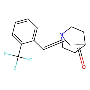 2-{(E)-[2-(trifluoromethyl)phenyl]methylidene}-1-azabicyclo[3.2.2]nonan-4-one structure