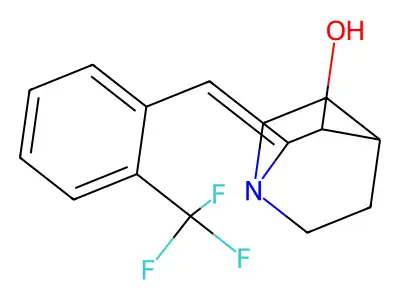 2-{[2-(Trifluoromethyl)phenyl]methylidene}-1-azabicyclo[2.2.2]octan-3-ol structure