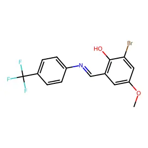 2-Bromo-4-methoxy-6-({[4-(trifluoromethyl)phenyl]imino}methyl)benzenol structure