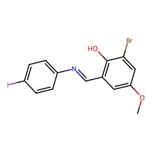 2-Bromo-6-{[(4-iodophenyl)imino]methyl}-4-methoxybenzenol structure