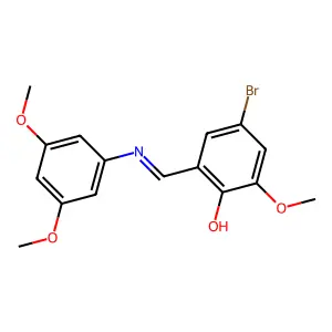 4-Bromo-2-{[(3,5-dimethoxyphenyl)imino]methyl}-6-methoxybenzenol structure