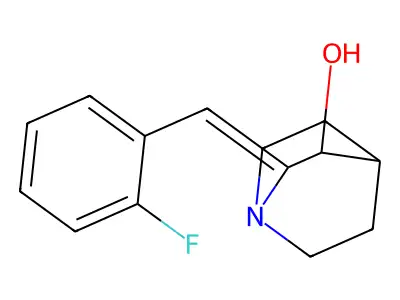 2-[(2-Fluorophenyl)methylidene]-1-azabicyclo[2.2.2]octan-3-ol structure